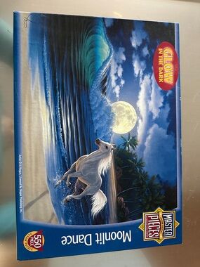MasterPieces Moonlit Dance 550-Piece Glow in the Dark Horse Jigsaw Puzzle - Blue
